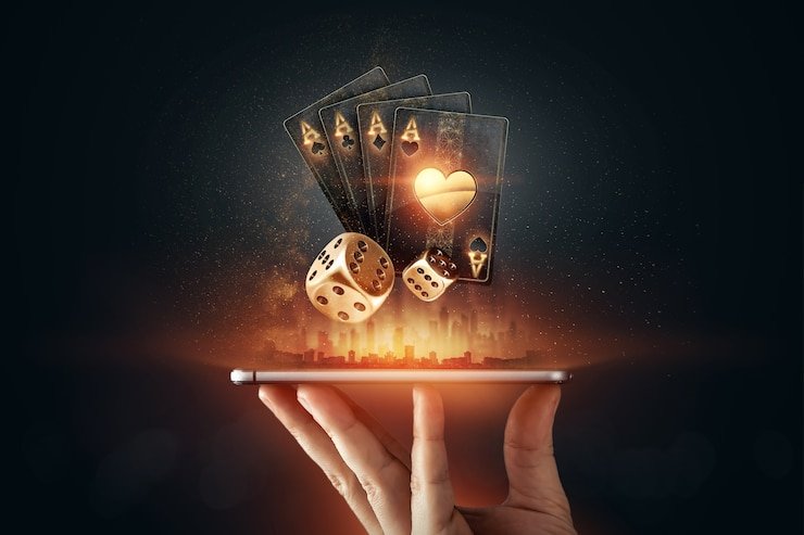Mobile app dashboard showing live games and account menu