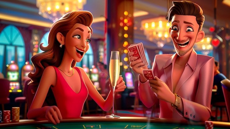 Baccarat table with Banker and Player betting zones
